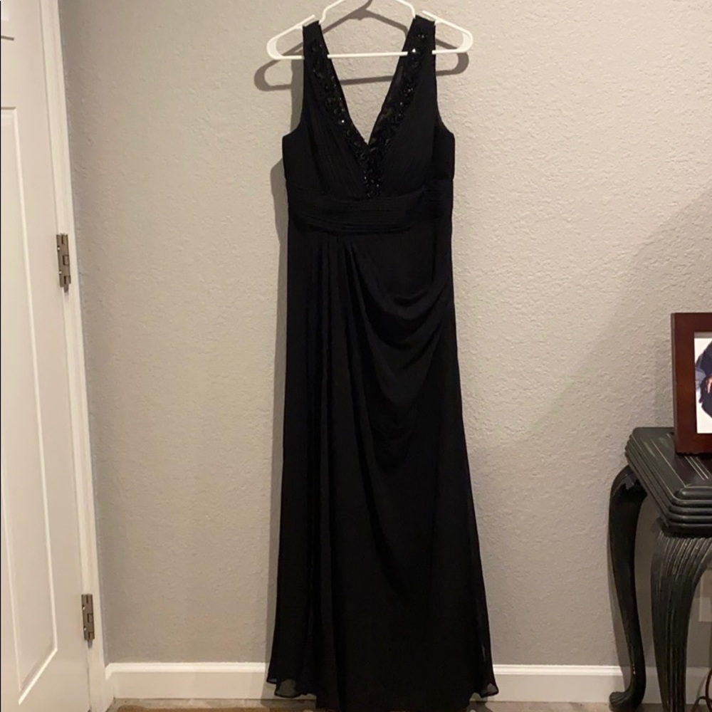 Black V neck formal dress